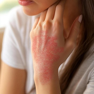 Воспаленная из-за аллергической реакции кожа