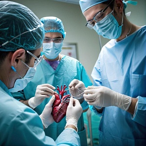 Сердечно-сосудистая хирургия - 576 ч. Хирургическая бригада во время операции